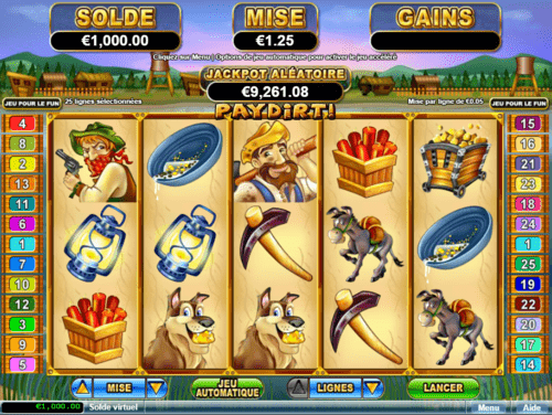 Symboles sur Paydirt Slot