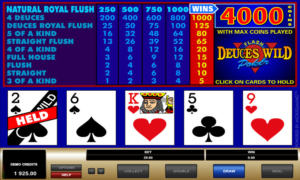 Deuces wild video poker